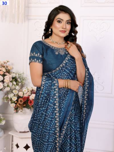 DN 25 TO 32 BY PRIMA DESIGNER CHINNON CHIFFON SAREE WHOLESALER IN INDIA